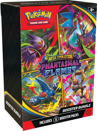 Pokémon TCG: Mega Evolution – Phantasmal Flames Booster Bundle (6 Packs)
