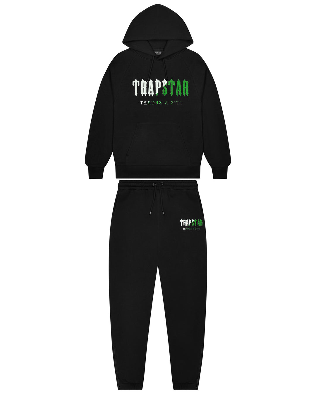 Trapstar Decoded Chenille Hooded Tracksuit - Black/Green