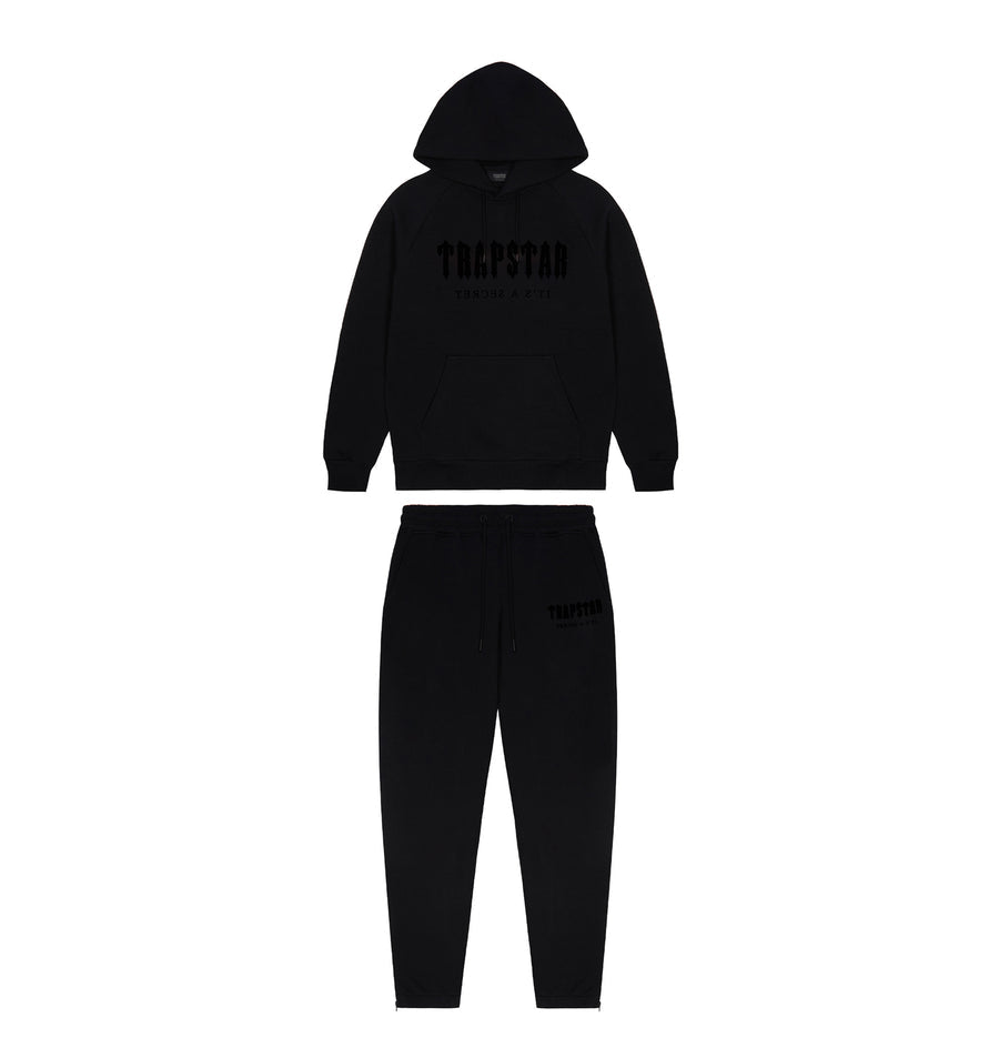 Trapstar Decoded Chenille Hooded Tracksuit - Blackout Edition