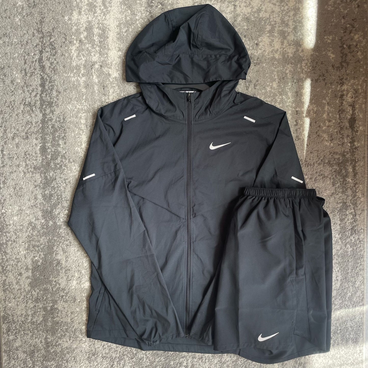 Nike Windrunner Jacket Short Set - Black