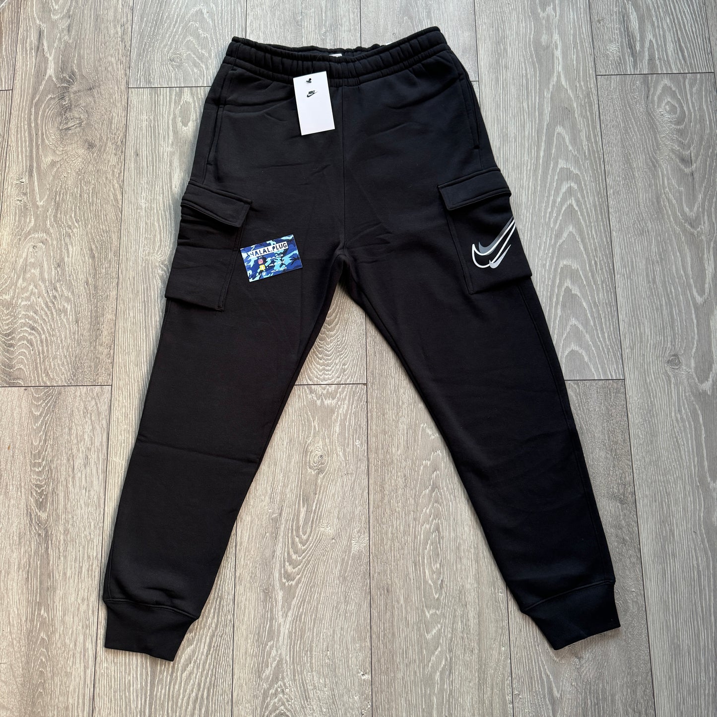 Nike Multi Swoosh Fleece Cargo Tracksuit Black