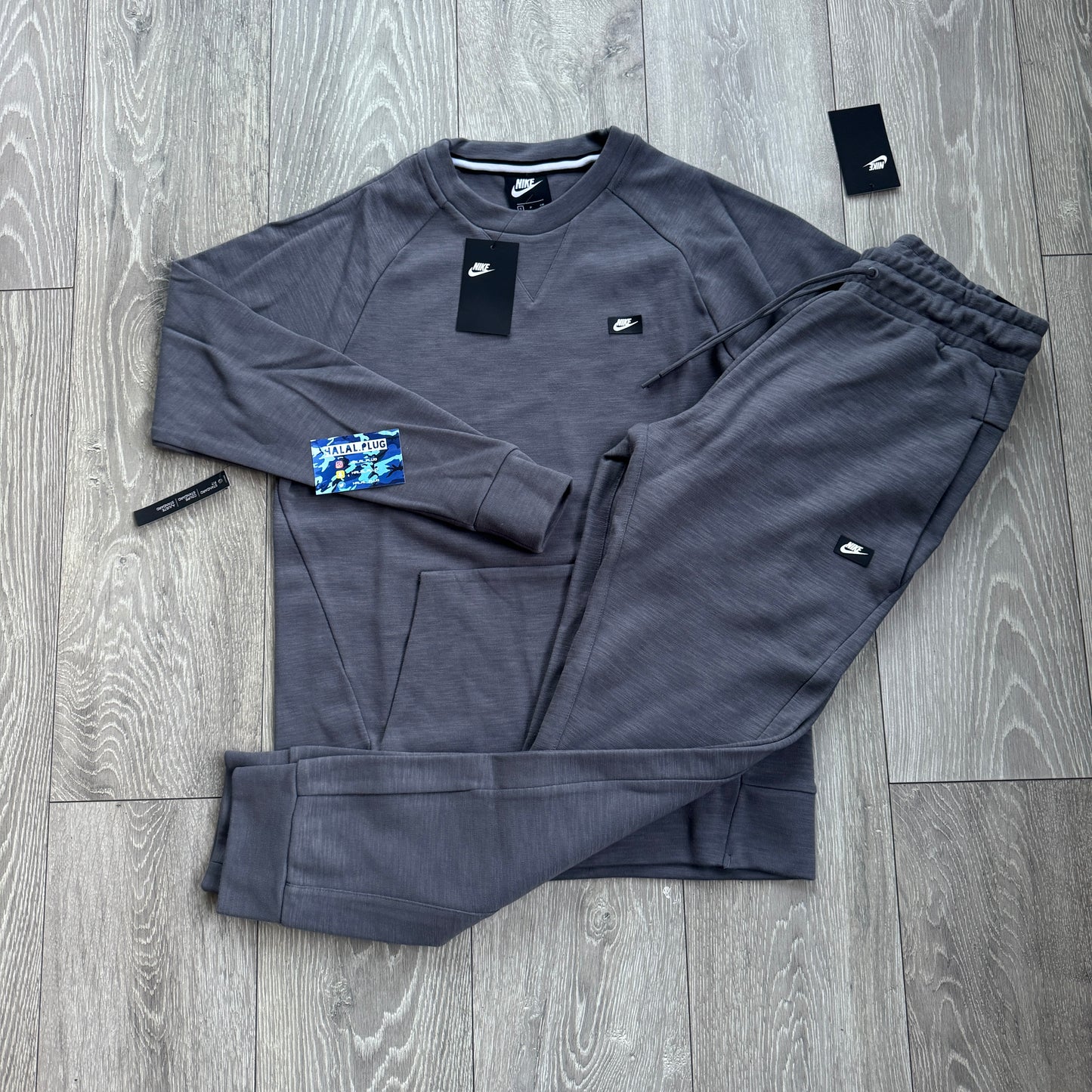 Nike Optic Crew Neck Tracksuit Grey